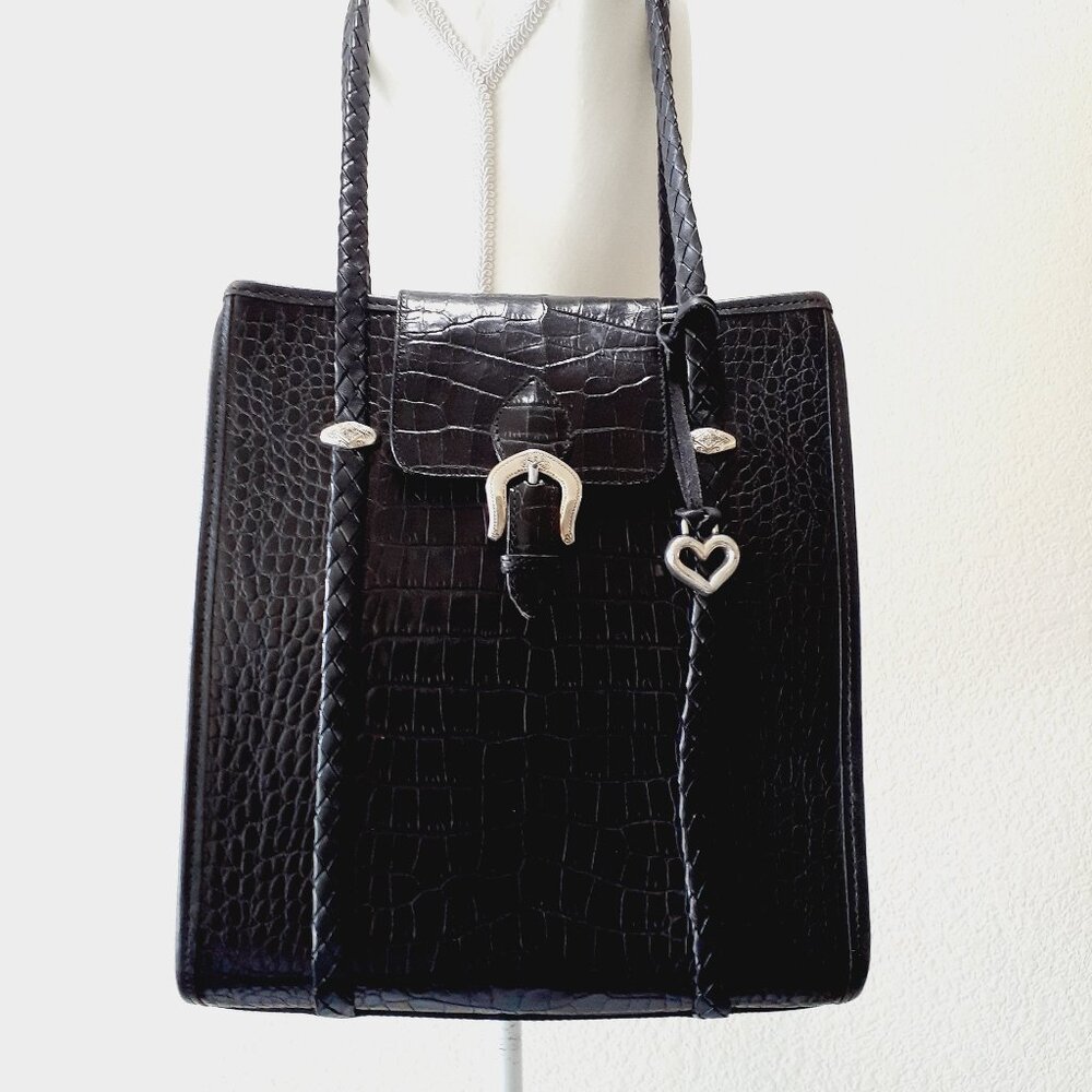 Brighton Croc Style Messenger Bag - Picture 3 of 14